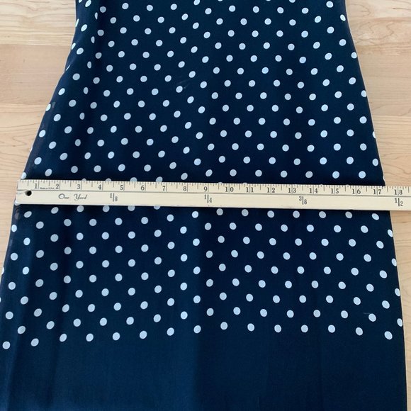 Tessuto Fully Lined Polkadot Navy Shift Dress - Size 4 - Picture 5 of 9